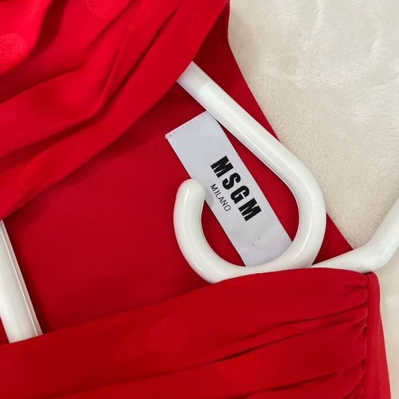 MSGM red polka dot ruffle dress - Picture 2 of 3